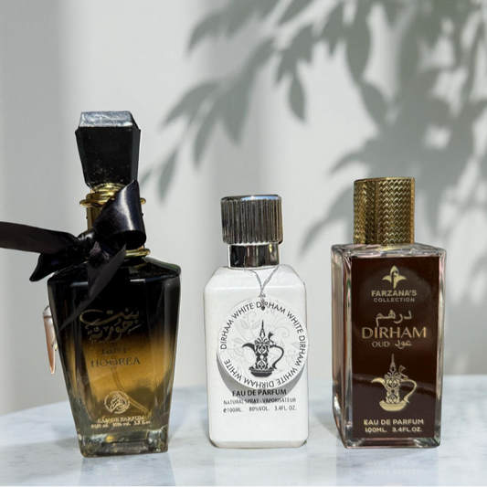 SET 3 PARFUMURI DAMA (Bint Horeea + White Dirham + Dirham Oud)
