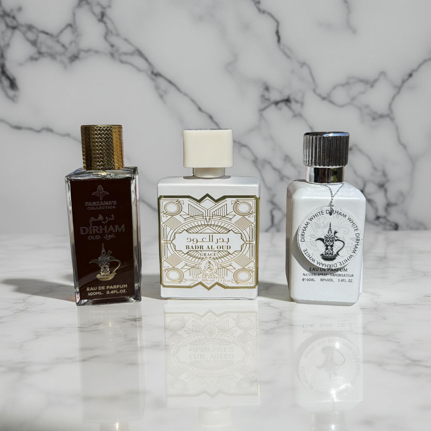 SET 3 PARFUMURI DAMA (Dirham Oud + Badr Al Oud + Dirham White)