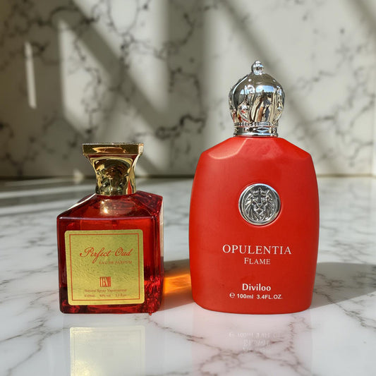 SET 2 PARFUMURI PENTRU EL SI EA (Perfect Oud + Opulentia Flame)