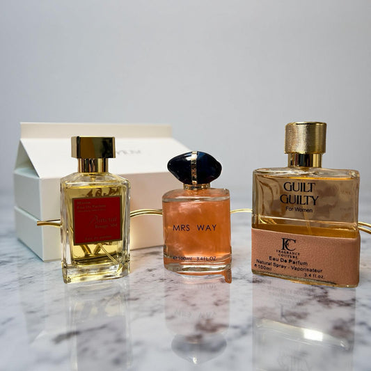 SET 3 PARFUMURI DE DAMA (BARCRAT ROUGE 504-MRS WAY-GUILT GUILTY)