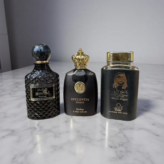 SET 3 PARFUMURI BĂRBĂTEȘTI (Black Falinto + Opulentia Primus + Sheikh Zayed Black)