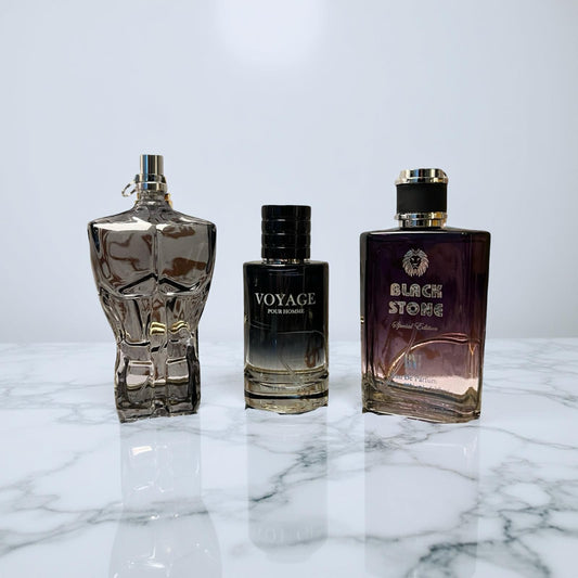 SET 3 PARFUMURI PENTRU BARBATI (HOMME VIRIL-VOYAGE-BLACK STONE)